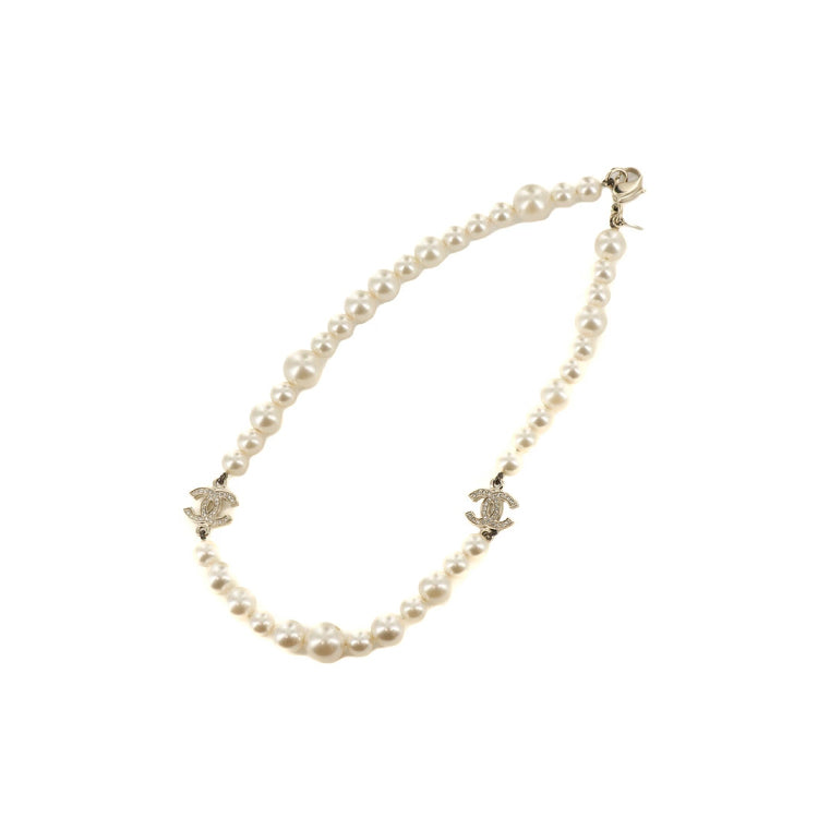 Chanel Coco Mark Pearl Metal Long Necklace 51082