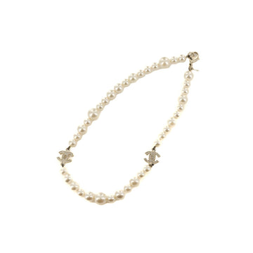 Chanel Coco Mark Pearl Metal Long Necklace 51082