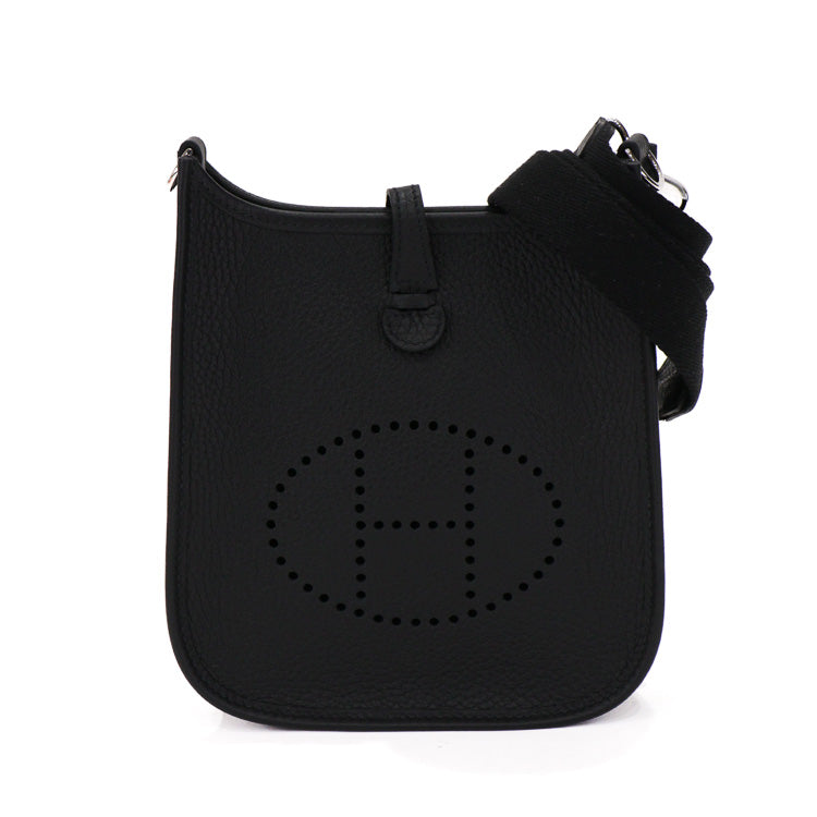 Hermes Mini Evelyn Torillon Clemence Black W Shoulder Bag 51476