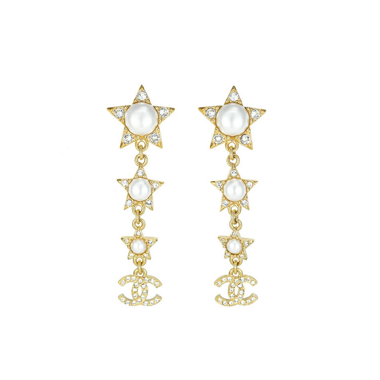 Chanel Coco Mark Star Metal Earrings 51540