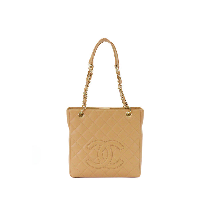 Chanel Matelasse PST Caviar Skin  Black Chain Tote Shoulder Bag 51619