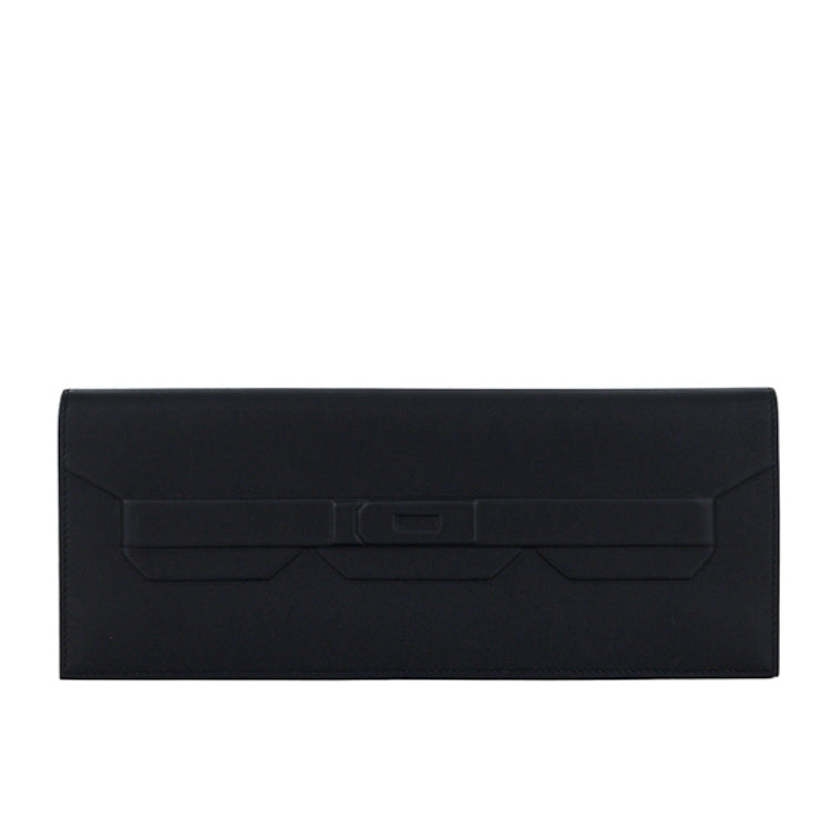 Hermes Shadow Birkin Swift Black B Clutch Hand Bag 51750