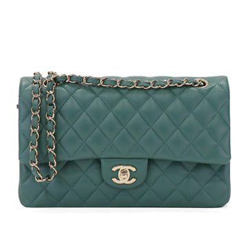 Chanel Matelasse Classic Flap 25 Lambskin Green Chain Shoulder Bag 52102