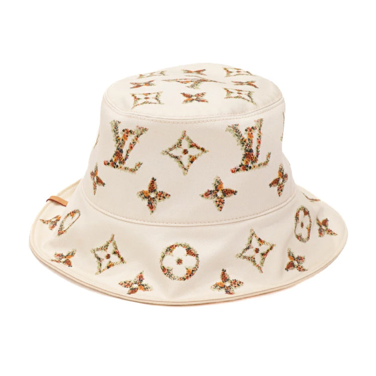 Louis Vuitton Monogram Flower Cotton Orange Bucket Hat 52215