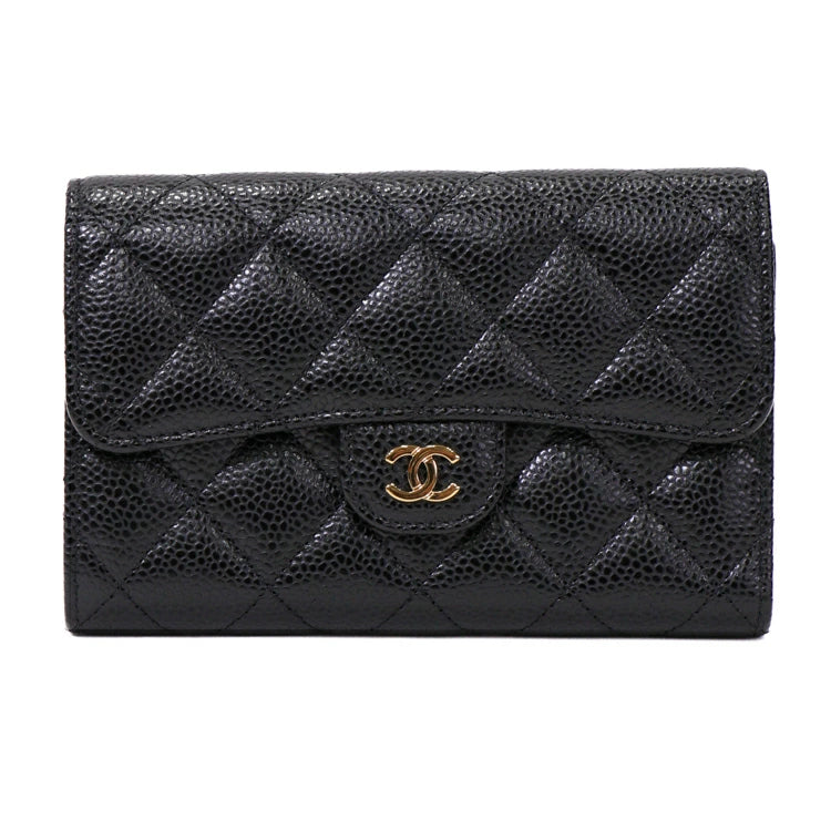 Chanel Classic Caviar Black Wallet 52359