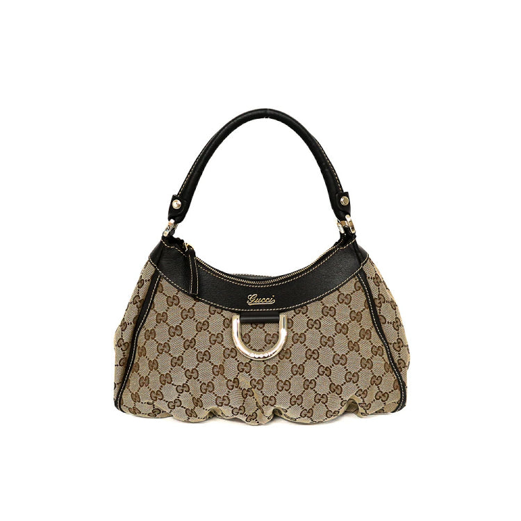 Gucci Abbey GG Beige Brown Canvas Leather 190525 Shoulder Bag 52747