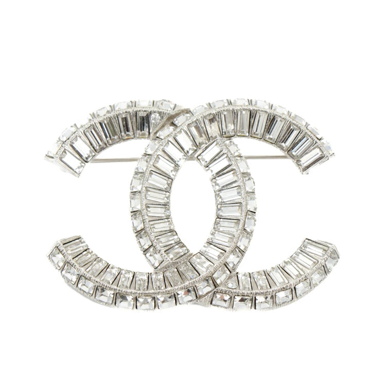 Chanel Coco Mark Metal Rhinestone Brooch 52763