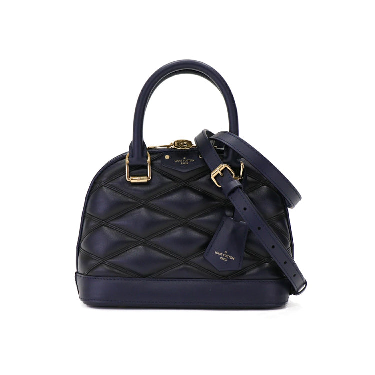 Louis Vuitton Alma BB M23666 LambSkin Navy Shoulder Bag 52888