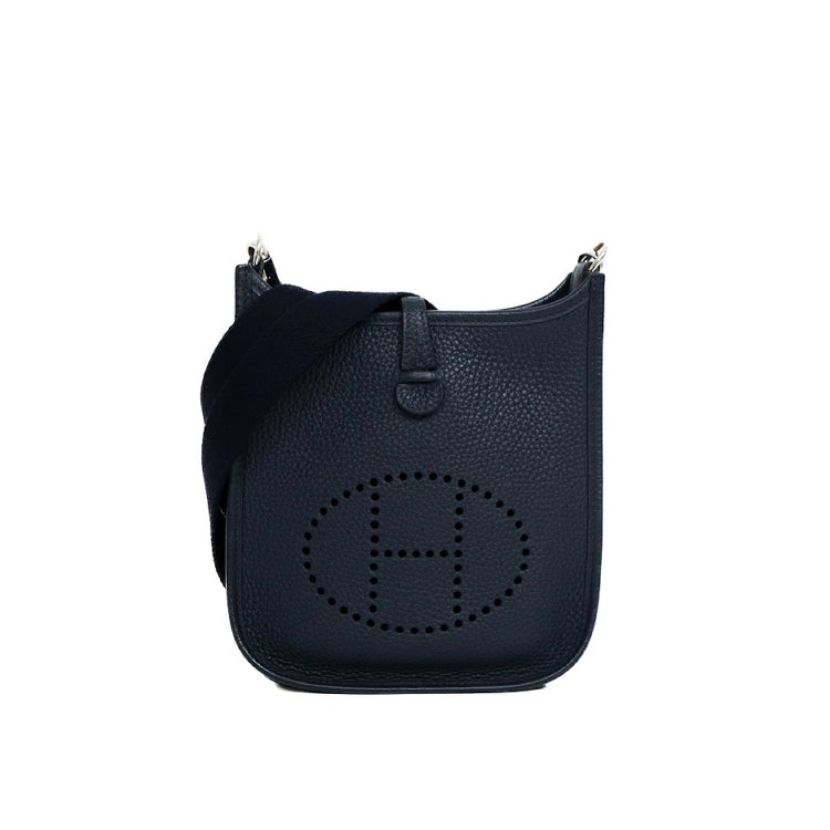 Hermes Mini Evelyn Taurillon Clemence Navi A Shoulder Bag 52892