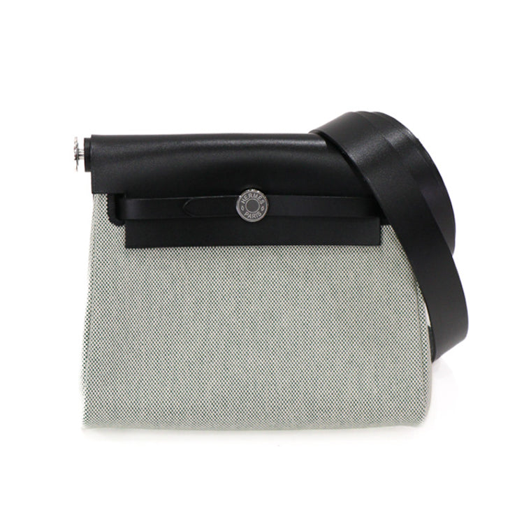 Hermes Herbag Zip Mini Canvas Black K Shoulder Bag