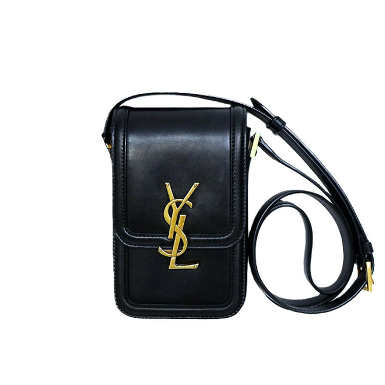 Saint Laurent  Solferino Leather Black Gold Mini Shoulder Bag 53378