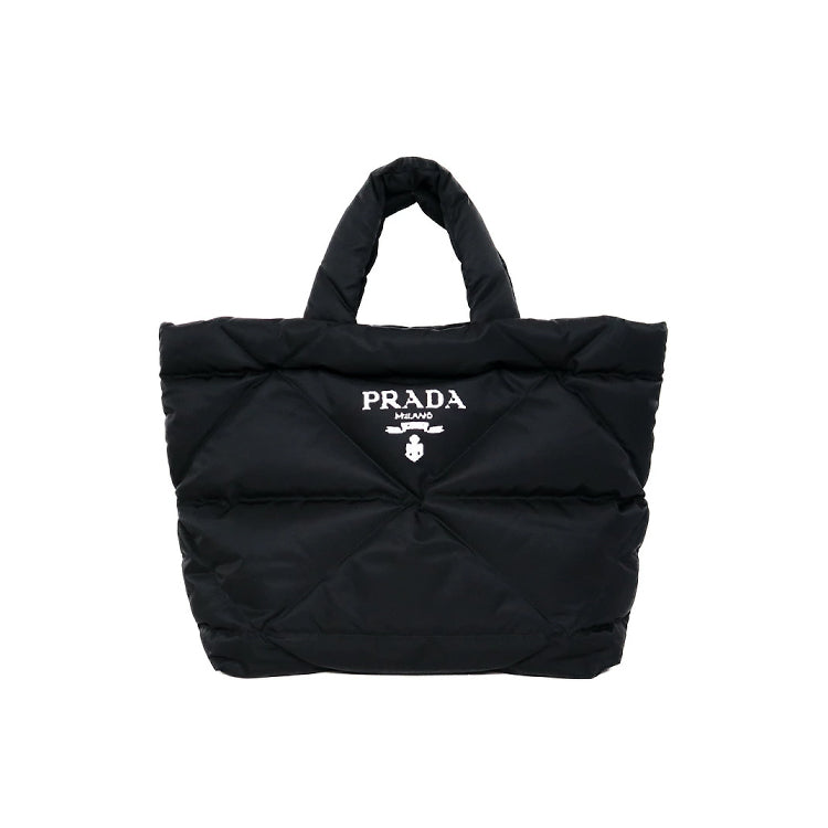 Prada Tessuto Nylon Leather Black Tote Hand Bag 53379