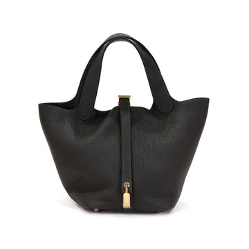 Hermes Picotan Lock PM Taurillon Clemence Dark Bronze W Hand Bag 53415
