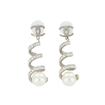 Chanel Coco Mark Stone Pearl Earrings 53640
