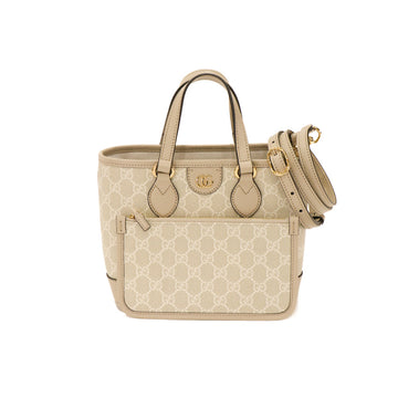 Gucci Ophidia Small GG Supreme Tote Canvas Beige Shoulder Bag 54175