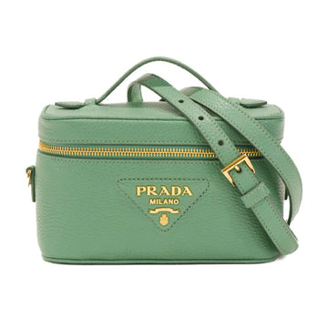 Prada Mini Vanity Leather Green Shoulder Bag 54178
