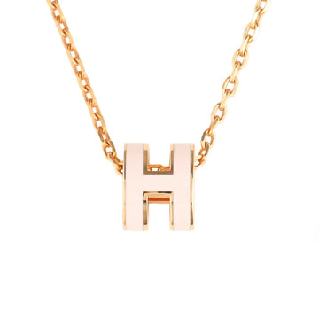 Hermes Pop Ash H Metal Rose Gold Necklace 54426