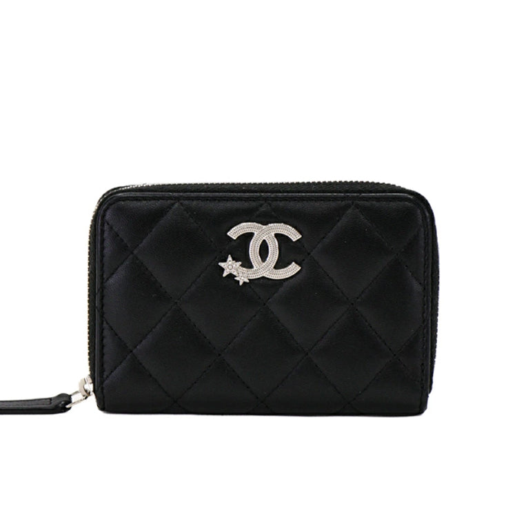 Chanel Matelasse Coco Mark Star Lambskin Black AP3728 Wallet