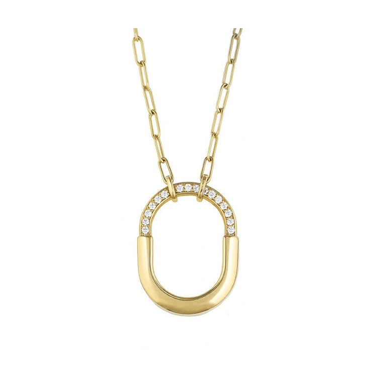 TIFFANY&Co. Lock Medium K18 Yellow Gold Necklace 5s129