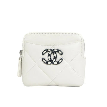 Chanel 19 Fragment Case AP2086 Lambskin White Wallet 5s249