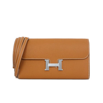 Hermes Constance Long To Go Epsom Toffee W Shoulder Bag 5s341