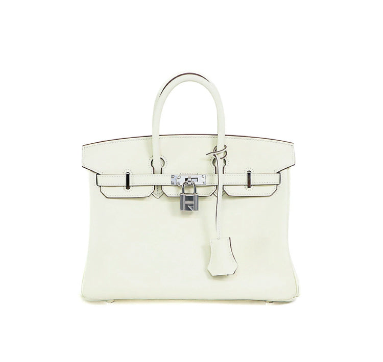 Hermes Birkin 25 Swift Mushroom B Hand Bag 5s362
