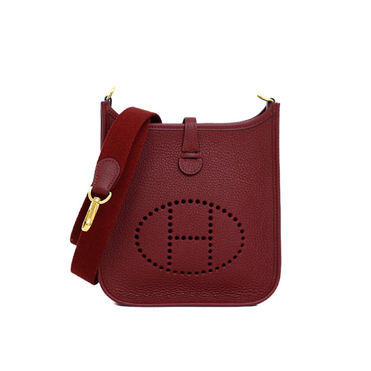 Hermes Evelyne 16 TPM Taurillon Clemence Rouge H W Shoulder Bag 5s437