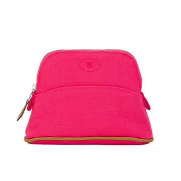 Hermes Bollywood Mini Hibiscus Pink Canvas Pouch 5s441