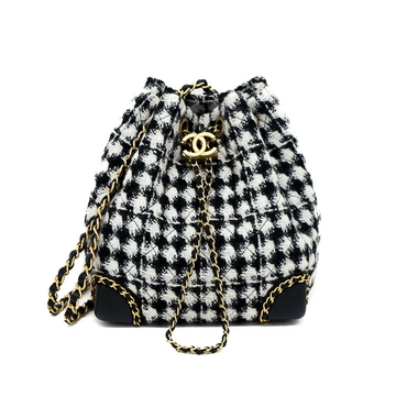 Chanel Coco Mark Tweed Black White Mini Backpack 5s477