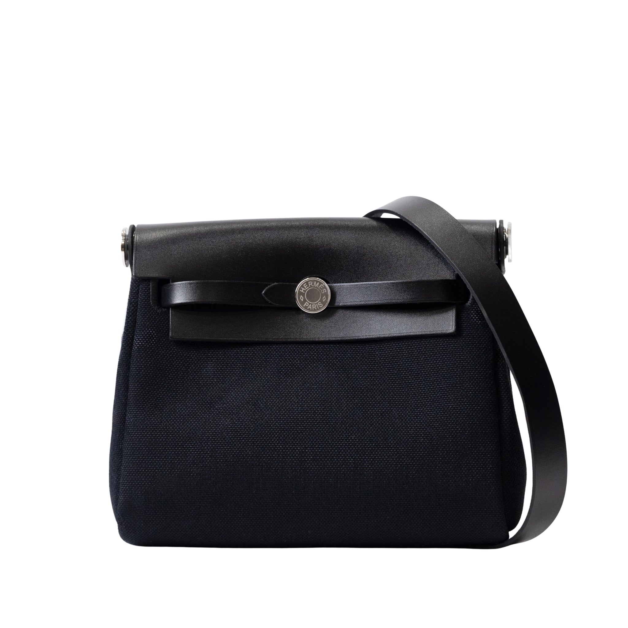 Hermes Herbag Zip Mini Canvas Black K Shoulder Bag