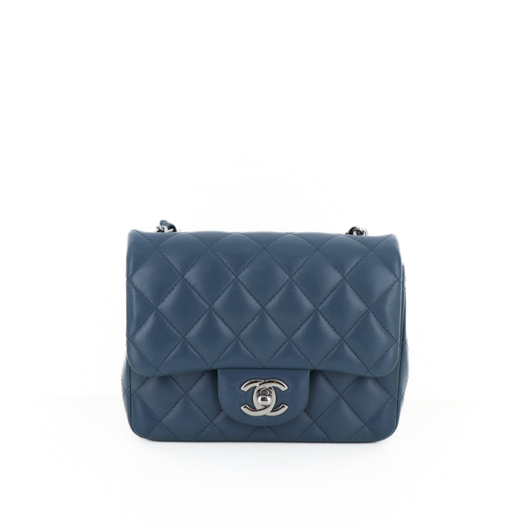 Chanel Mini Matelasse 17 Lambskin Blue Chain Shoulder Bag