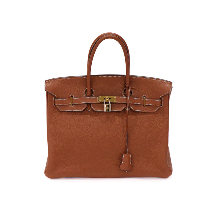 Hermes Birkin 35 Togo Gold □I Hand Bag 52193