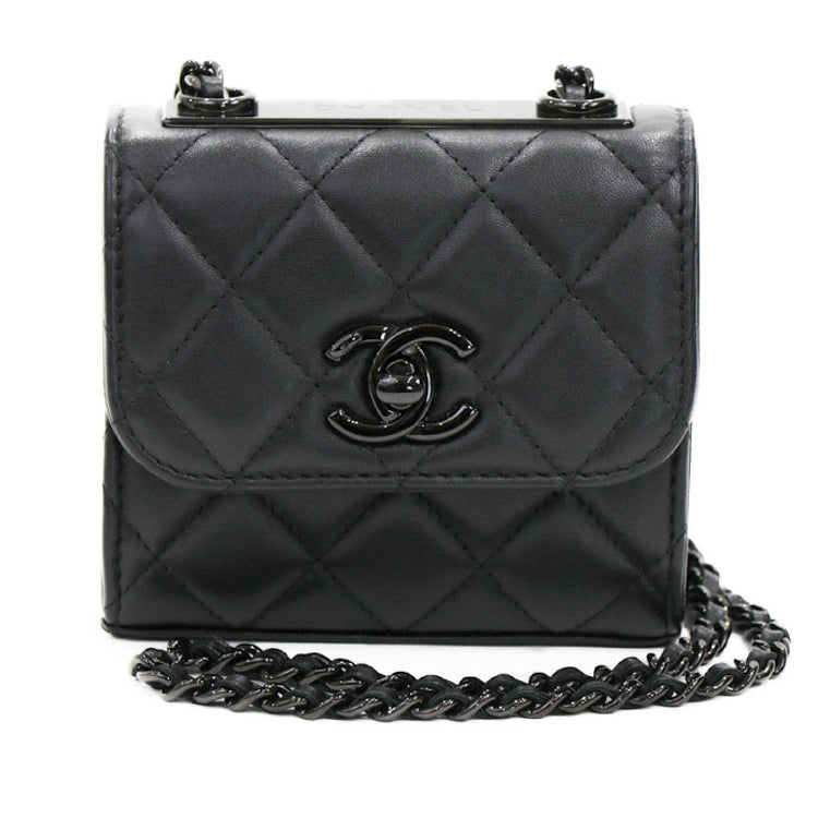 Chanel Mini Matelasse Lambskin Black Chain Shoulder Bag