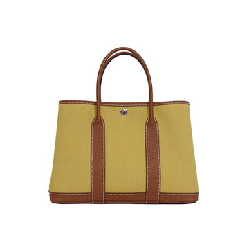 Hermes Garden Party TPM Toile Military Negonda B Tote Hand Bag 55718