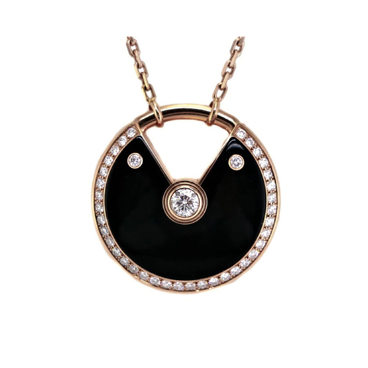Cartier Amulette de Cartier Onyx Diamond 18PG Necklace 2S819
