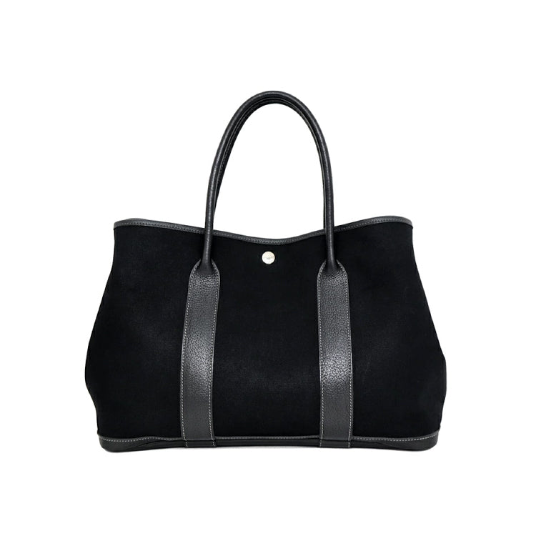 Hermes Garden Party Toile Officier Negonda Black T Tote Hand Bag Msw23