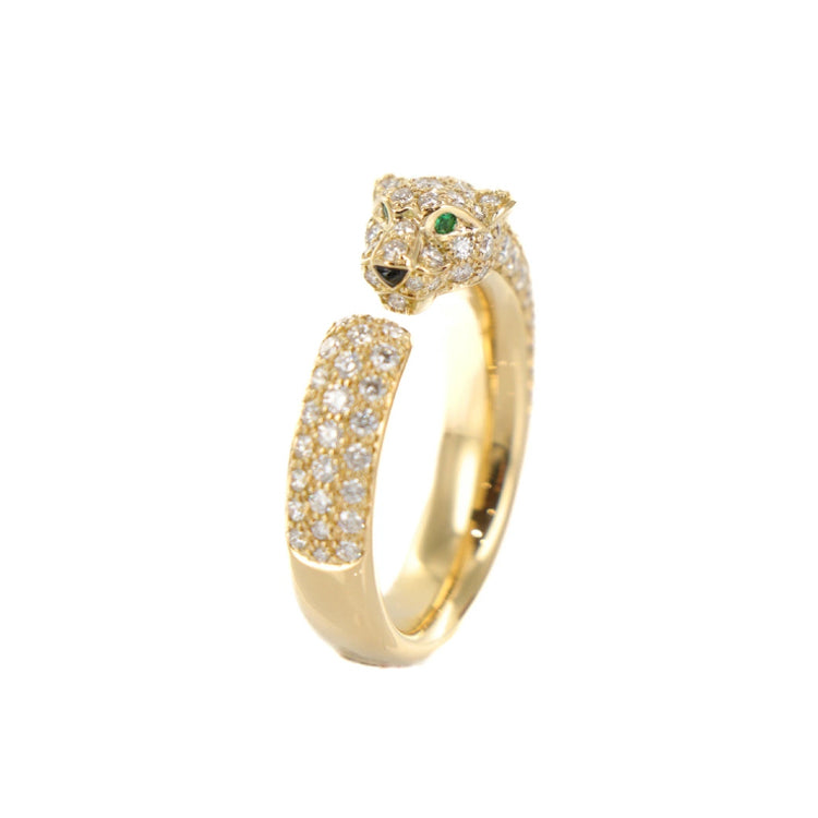 Cartier Panthere De 18K Yellow Gold #52 Diamond Ring 3S275