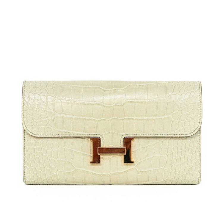 Hermes Constance Alligator Beton Y Wallet 3S420