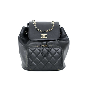Chanel Affinity Matelasse Caviarskin Black Chain Backpack Bag Jsw23