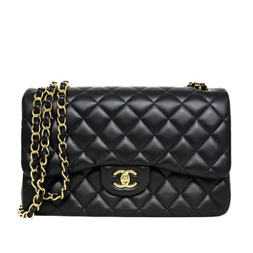 Chanel Jumbo Matelasse 30 W Flap Lambskin Black Chain Shoulder Bag