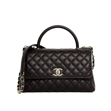 Chanel Coco Handle 29 Large Caviar Black Chain Shoulder Hand Bag 4S402